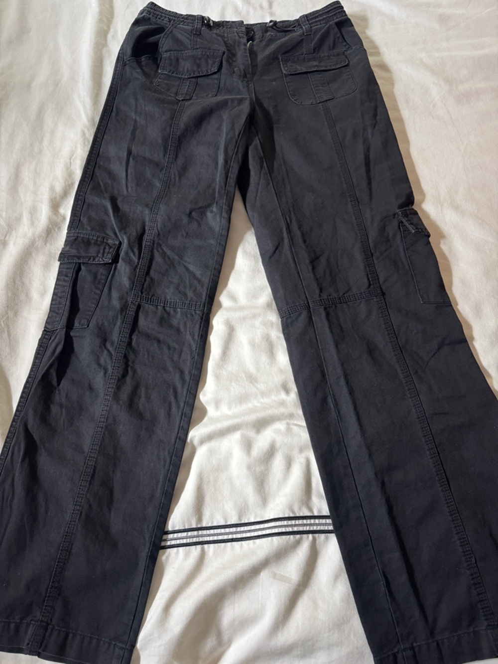 Brandy Melville Black Cargo Wide-Leg Pants